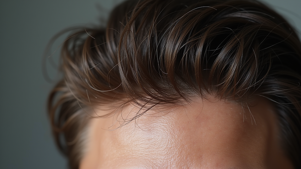 Close-up view of a textured hair scalp showing healthy skin and hair follicles