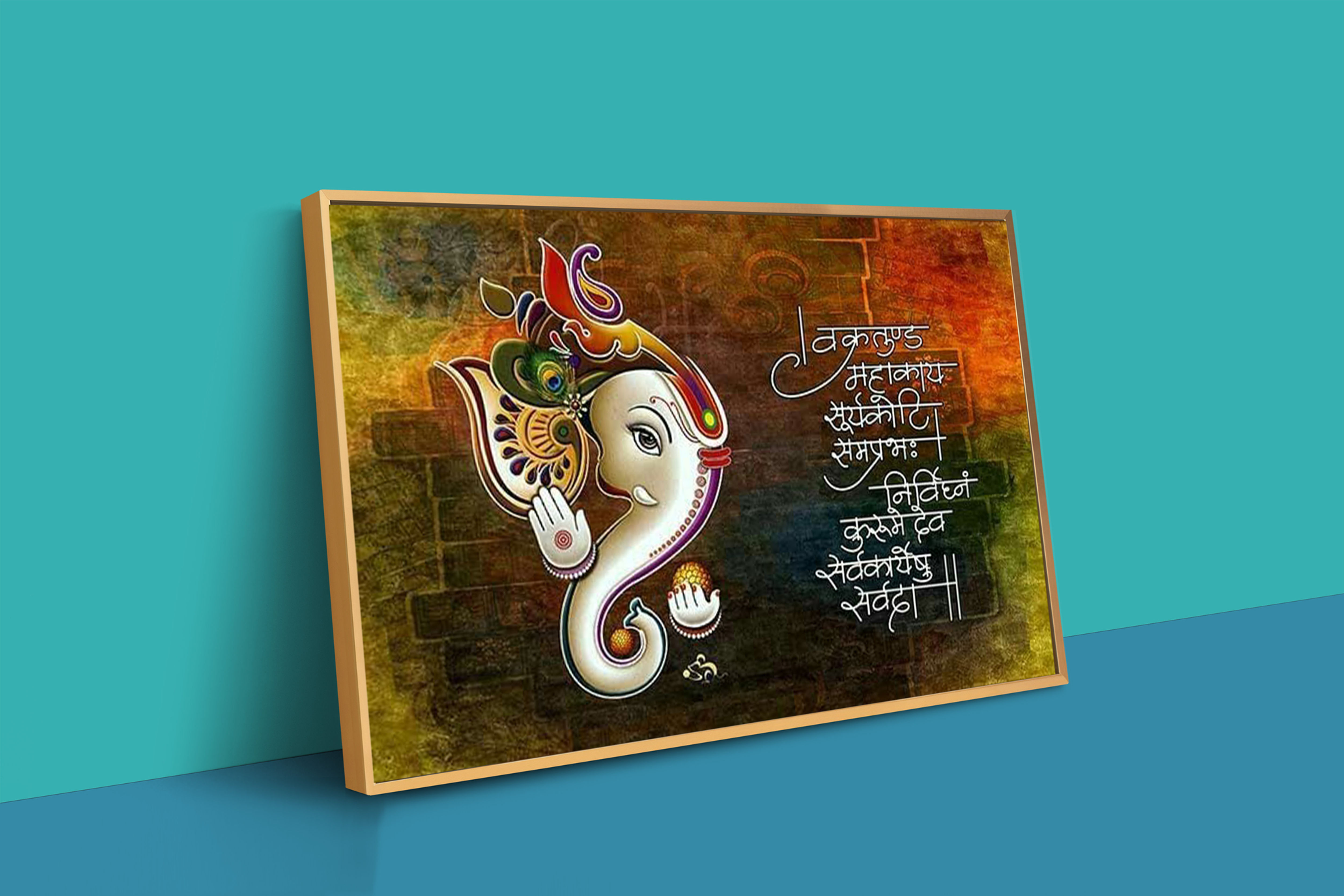Ganesha Wall Art in Floating Frame