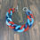 Miniature : Bracelet gros maillons bleu ciel/bleu/rouge argenté 22mm