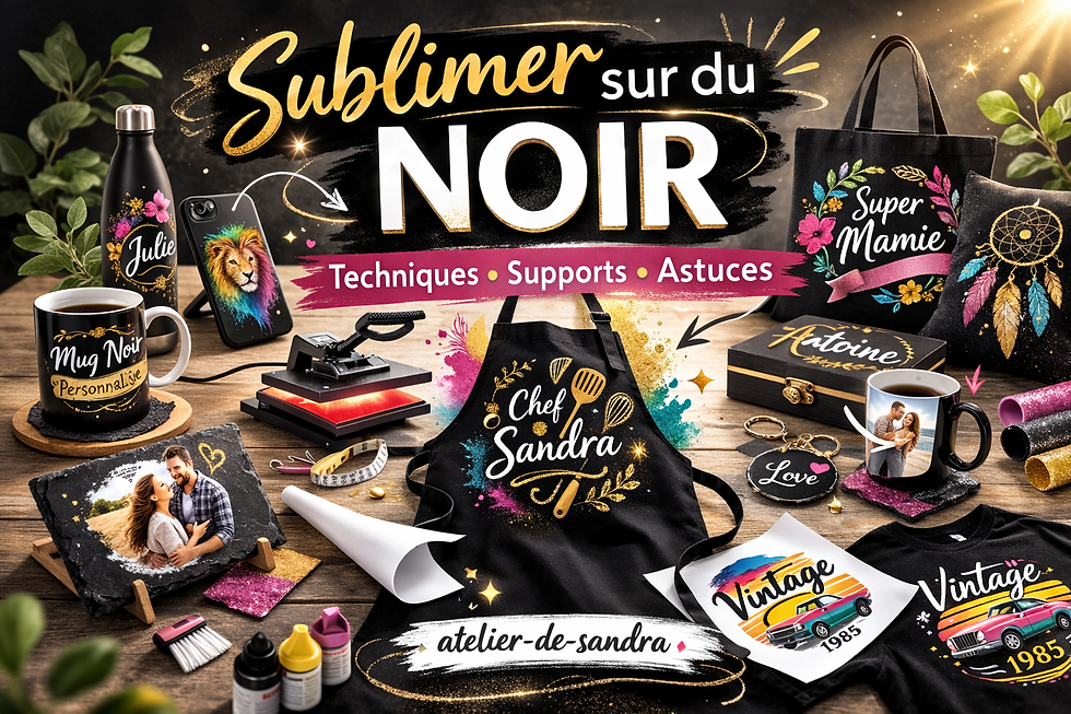 Créations sublimées sur supports noirs