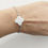 Miniature : Bracelet trèfle nacre blanc/argenté
