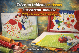 Créer un tableau en tissus sur carton-mousse (DIY facile, créatif et économique)