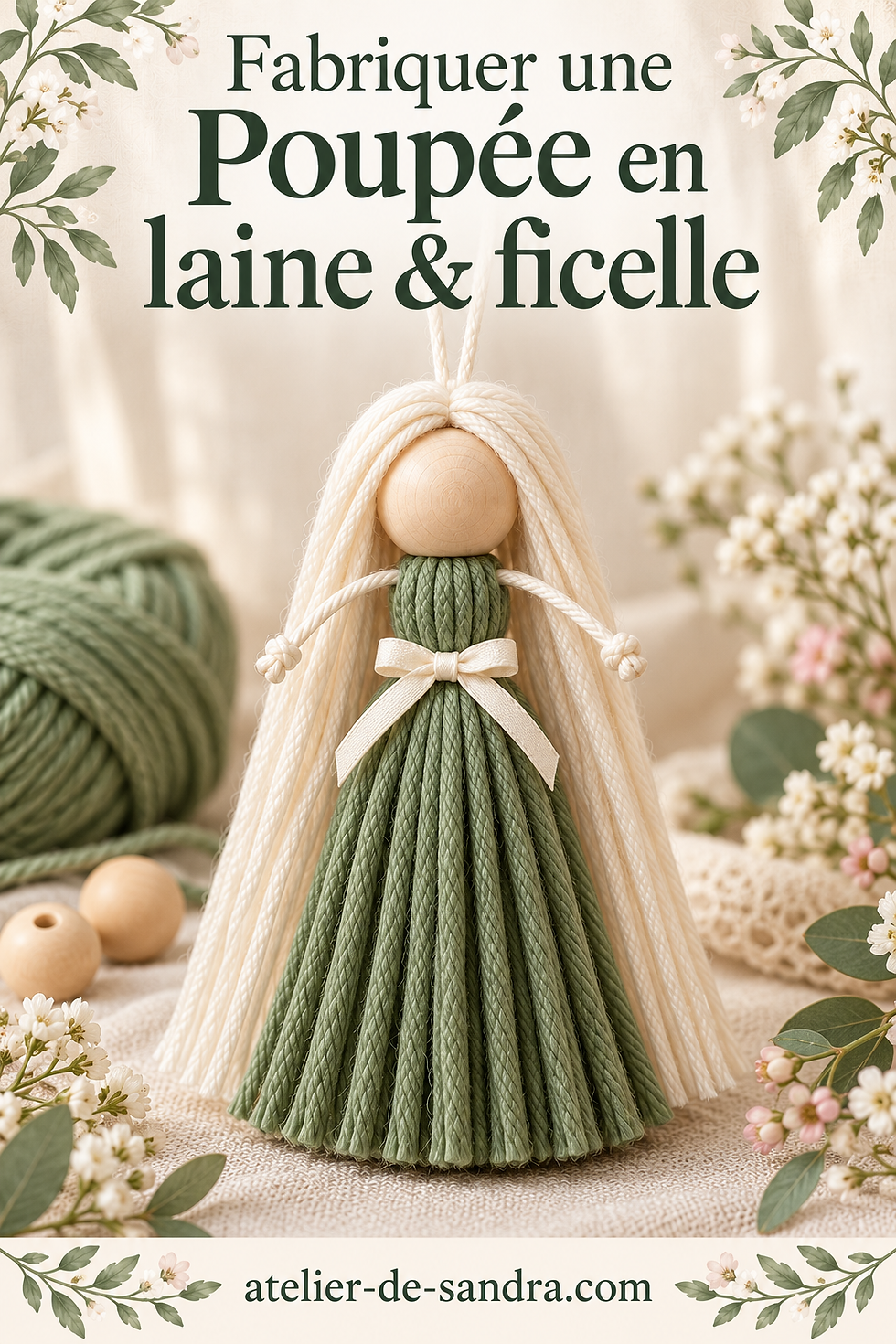 Poupée en laine et ficelle
