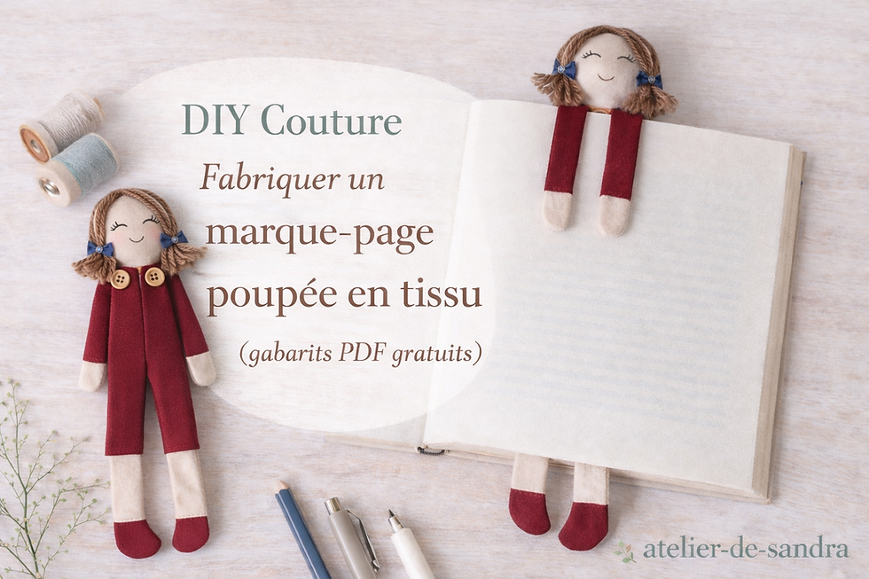 Marque-page poupée en tissu DIY