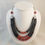 Miniature : Collier triple obsidienne/corail rouge