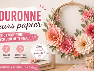 Couronne murale en fleurs papier