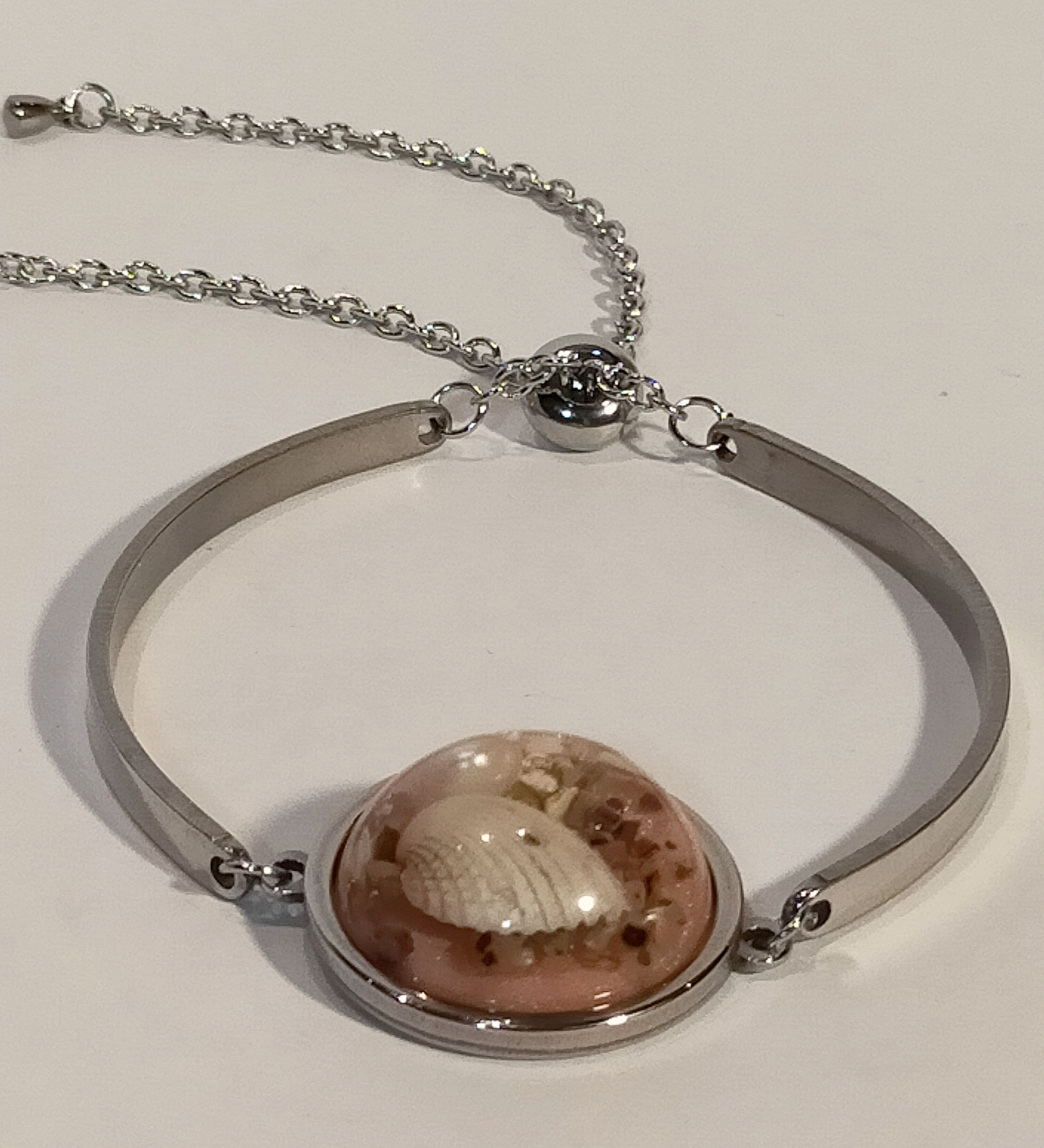 Bracelet "souvenir de bord de mer" rose clair