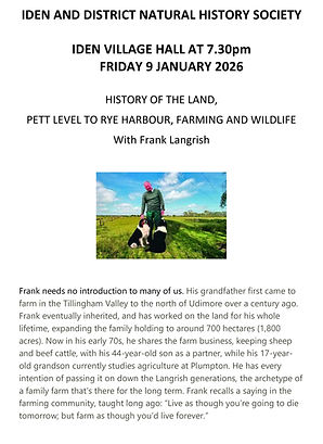 Talk - History of the Land by Frank Langrish Friday 9 January 7.30pm Iden Village Hall 202