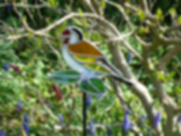 A. Newell. Goldfinch garden stake.JPG