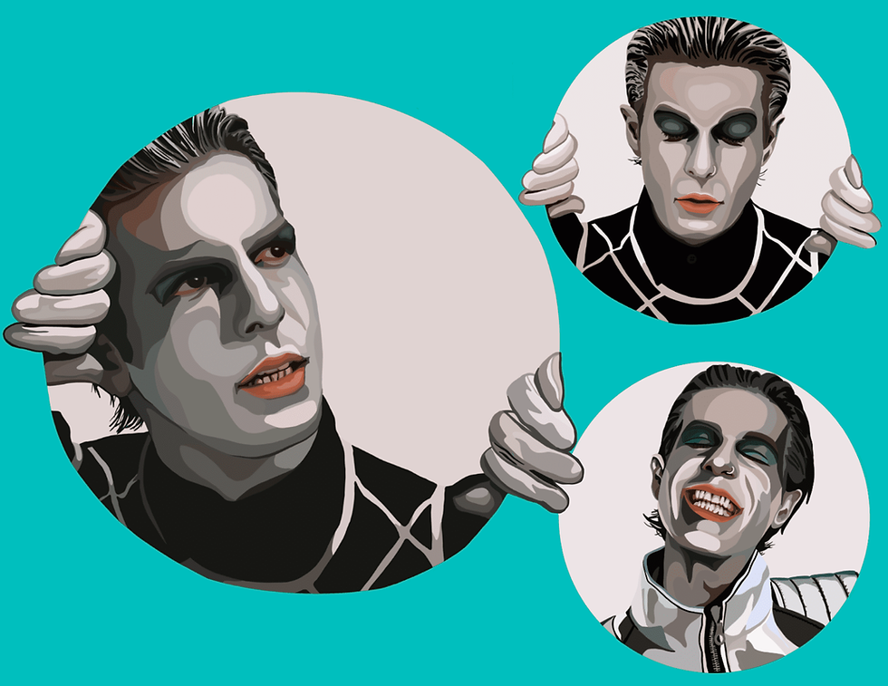 Illustrations of Jesse Rutherford from The Neighborhood.