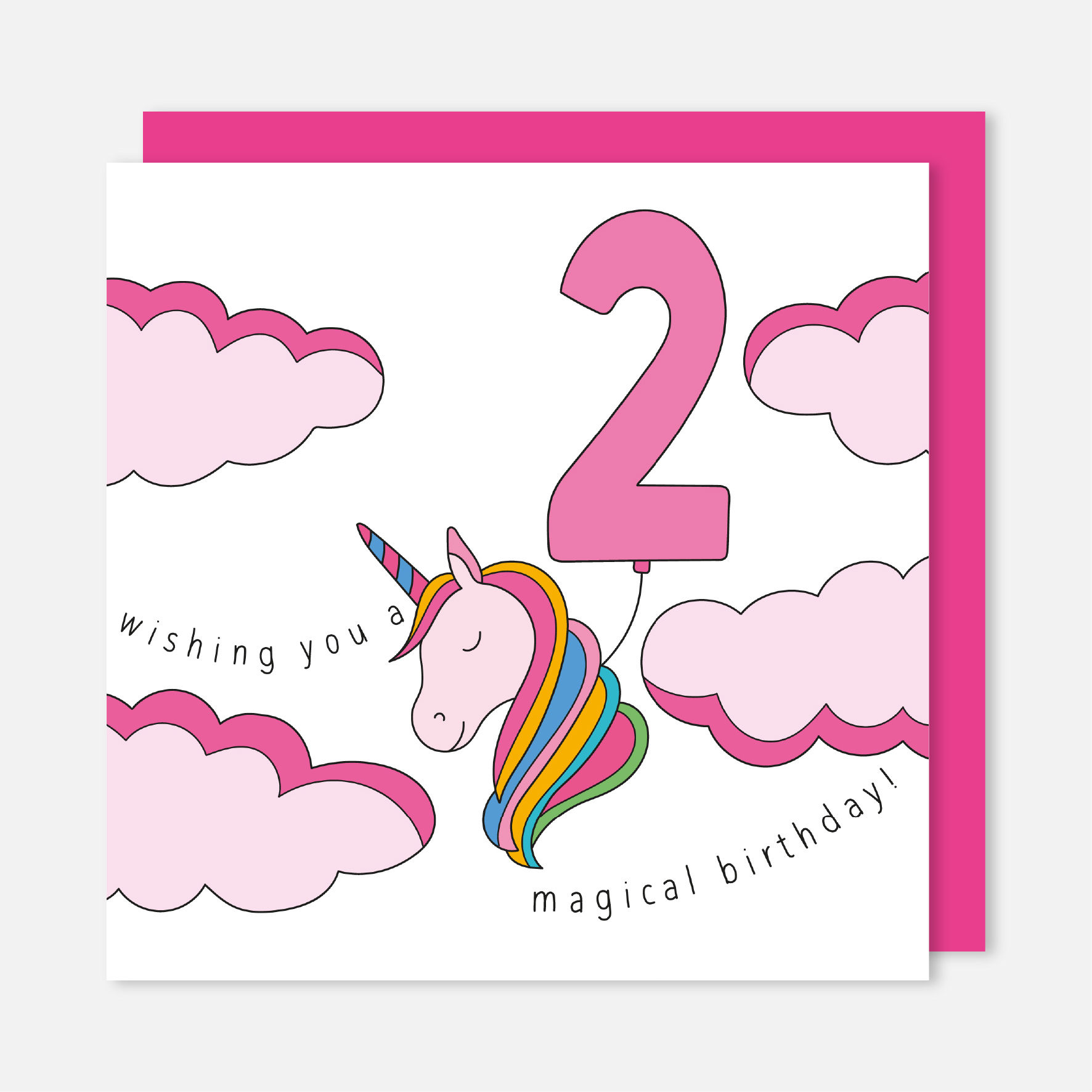 Unicorn Age 2 Birthday Card