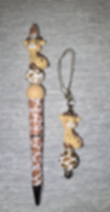 Giraffe Pen and keyring/tumbler charm