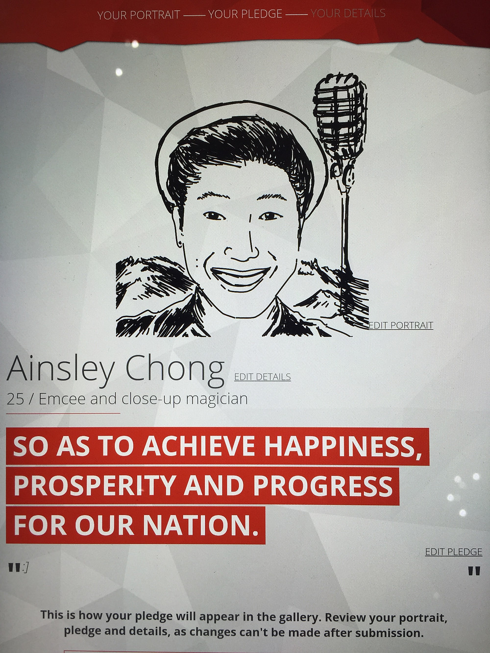 Emcee Singapore - Ainsley Chong, National Gallery Singapore Portraits of the People