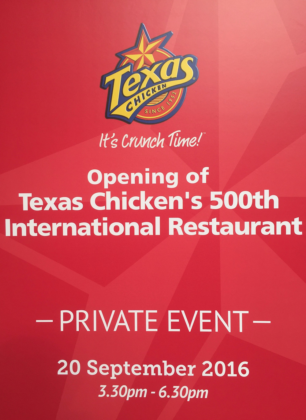 Emcee Singapore - Ainsley Chong, Opening of Texas Chicken's 500th International Restaurant 1