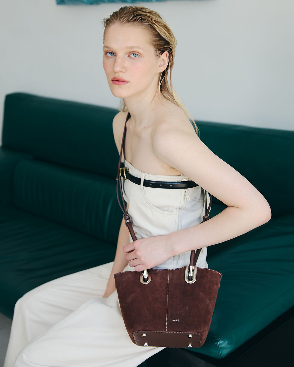 Thumbnail: MINI KLARA TOTE BAG Suede-Dark Chocolate