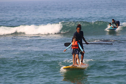 Child with autism surfing