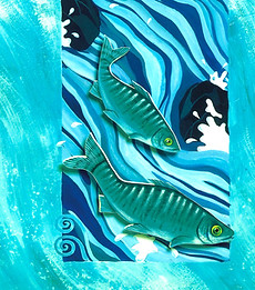 Fish swimming in blue water