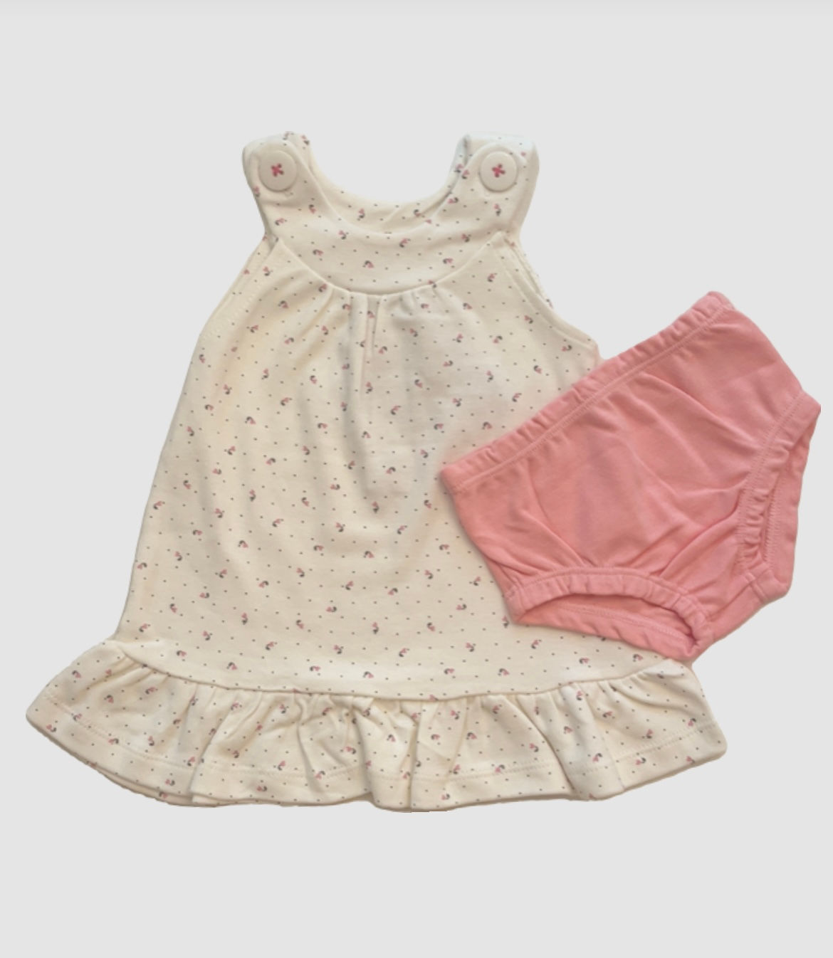 Vestido tulipa off white com calcinha 100% algodão egípcio 