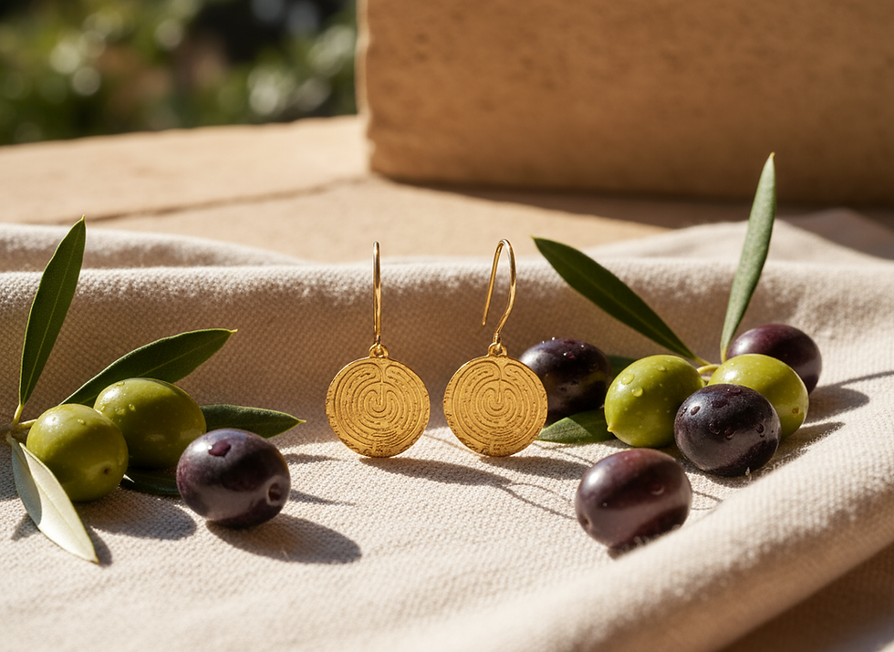 Thumbnail: Knossos Labyrinth Coin Earrings