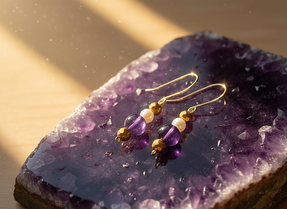 Thumbnail: Pearl and Amethyst Earrings