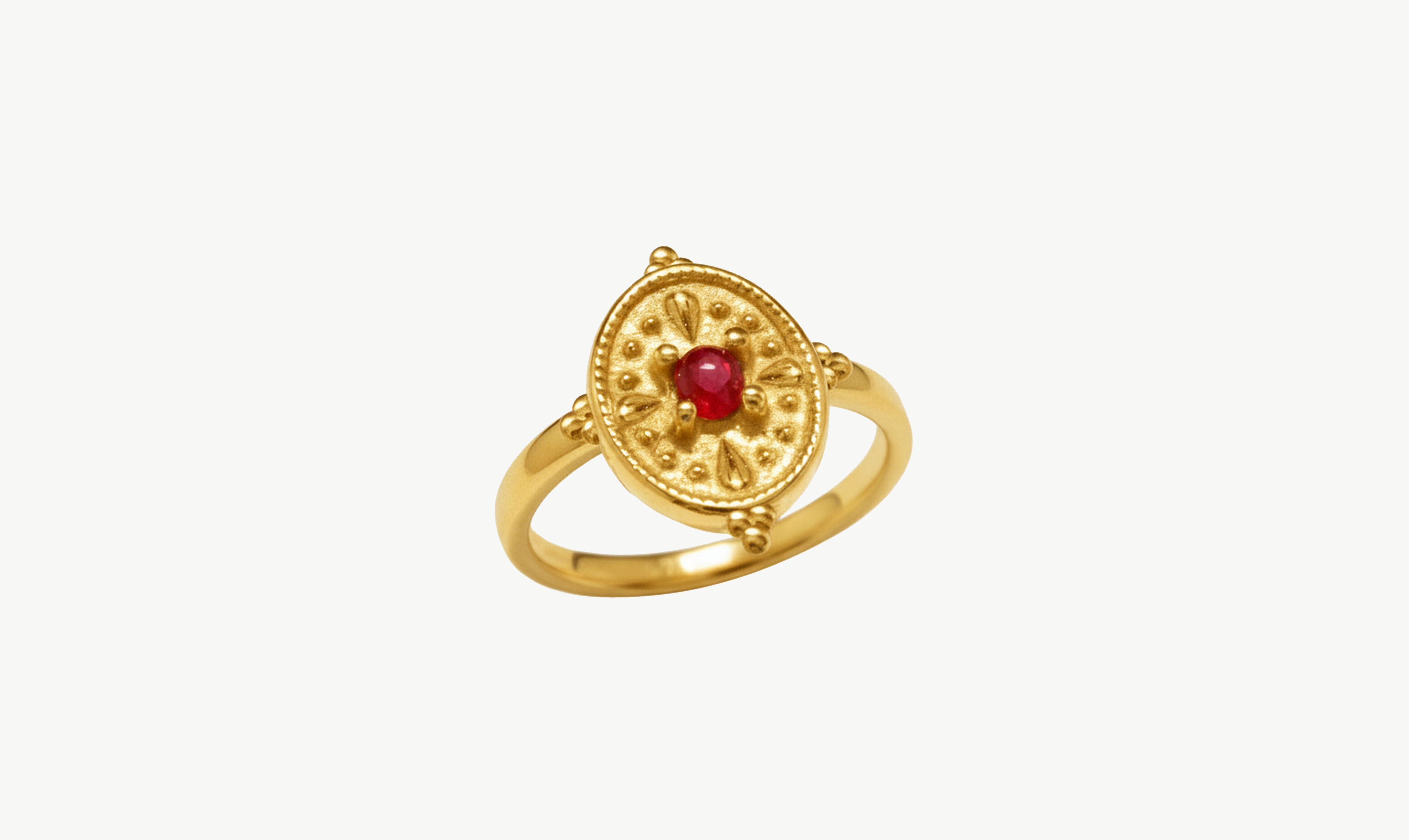 Greek Ruby Ring, Size O