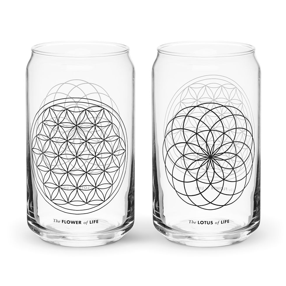 Sacred Geometry Flower of Life Lotus of Life Glass Cup Masaru Emoto