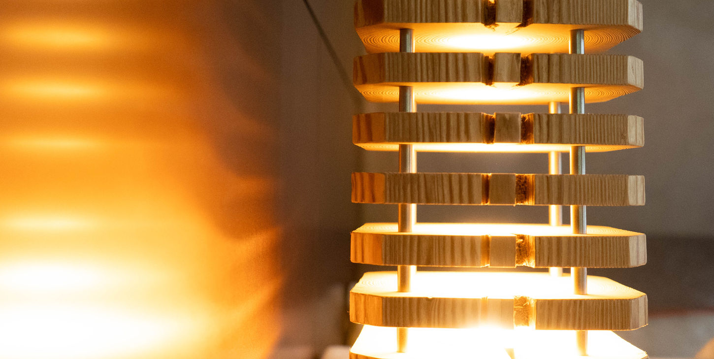 Altholz Lampe - Schichtlampe