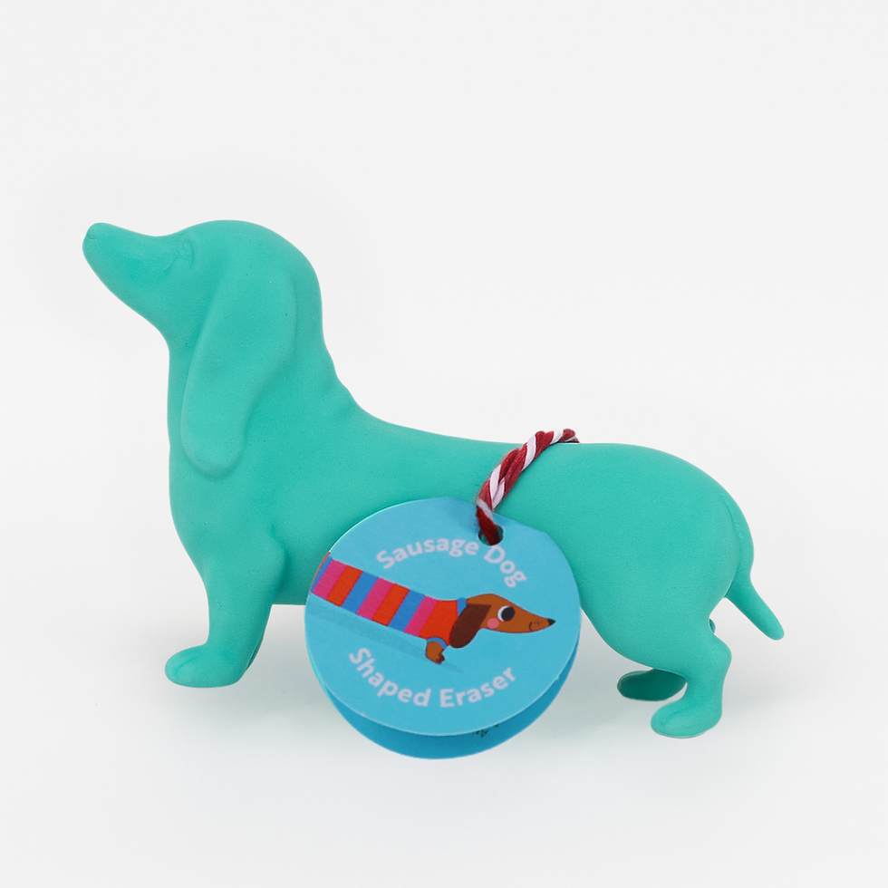 Miniatura: Goma de borrar de perro salchicha gigante - Turquesa