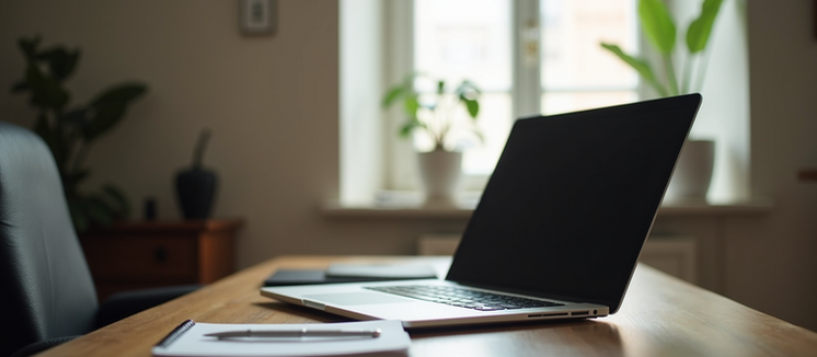 Laptop on a desk
