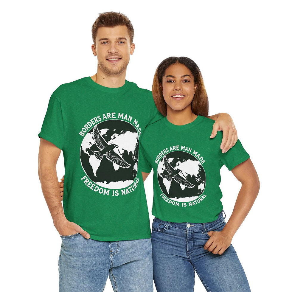 Thumbnail: Borders Are Man Made Heavy Cotton Tee