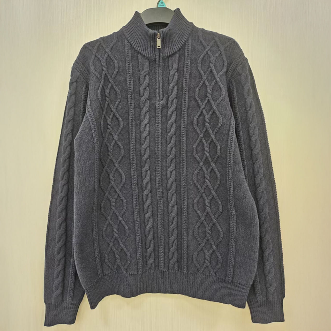 MENS HIGH-NECK QUARTER ZIP SWEATER