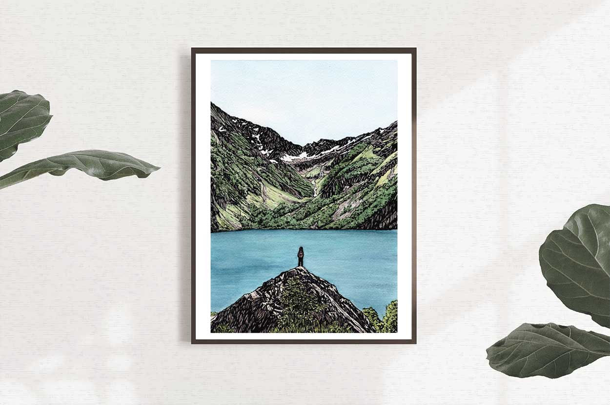 Le promontoire_ Affiche montagne