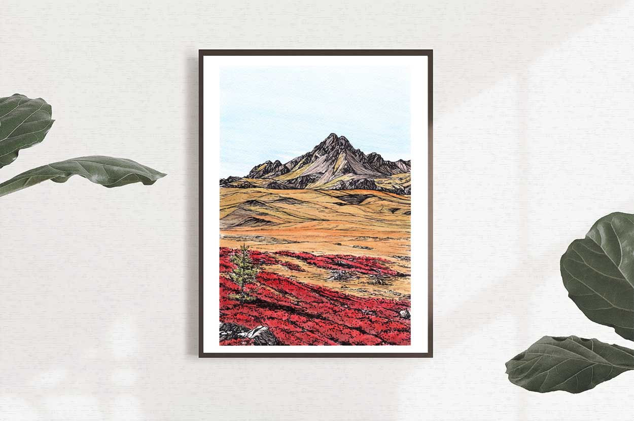 Cerces_ Print_ Mountain art