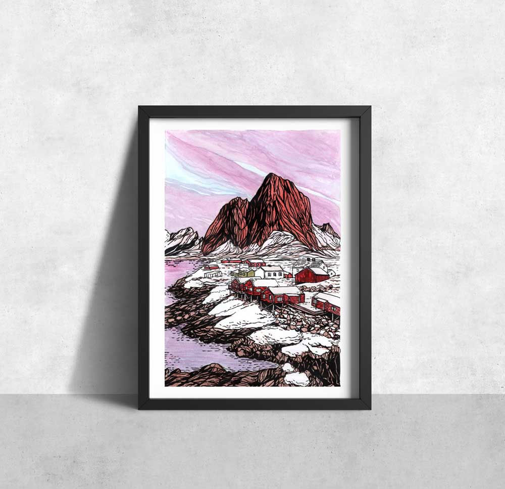 Magical Lofoten_ mountain art print