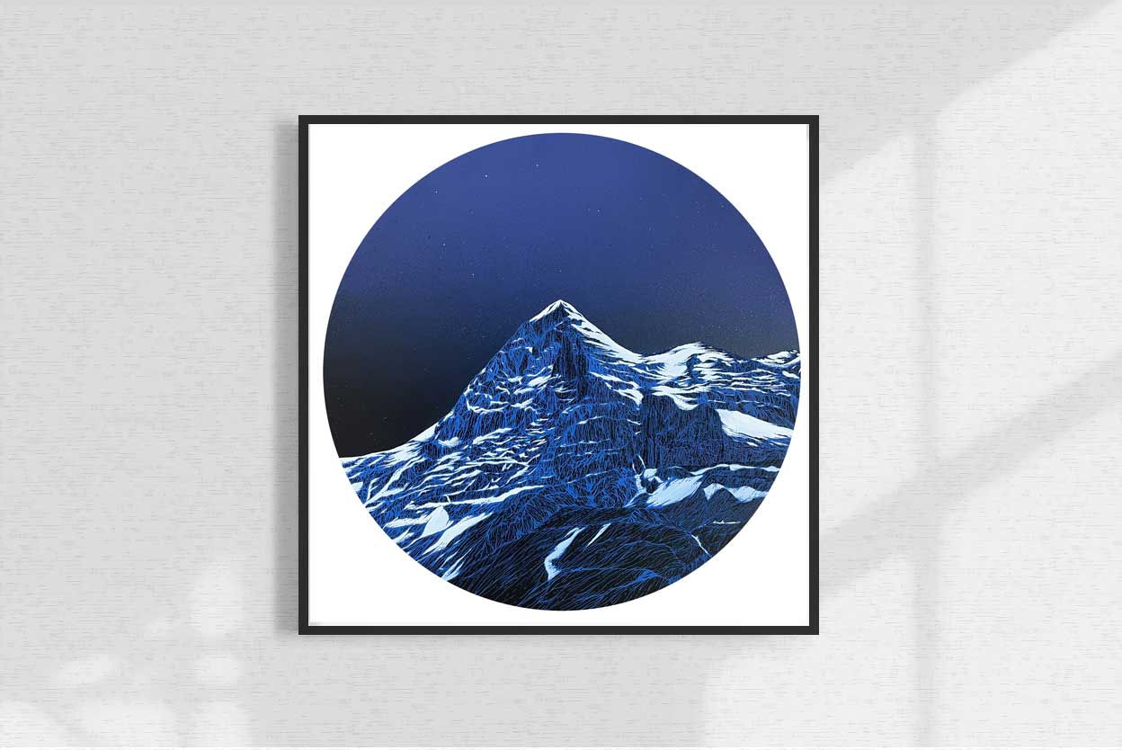 Face à l'ombre_ Affiche montagne