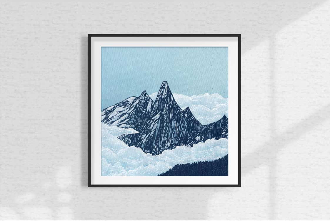 Les Drus _ Affiche montagne