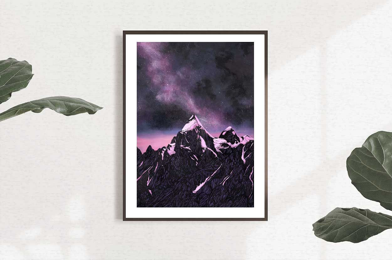 Nuit de joie_ Affiche montagne