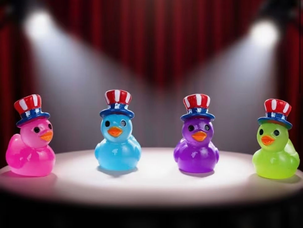 Thumbnail: 10 pack - Mini resin ducks with patriotic hats