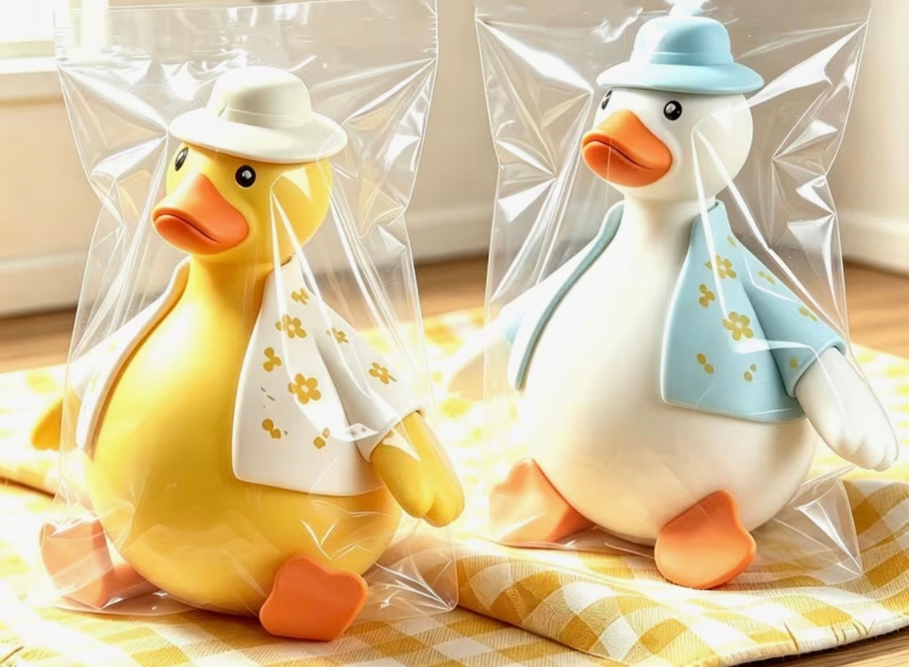 Squeezable dress up duck