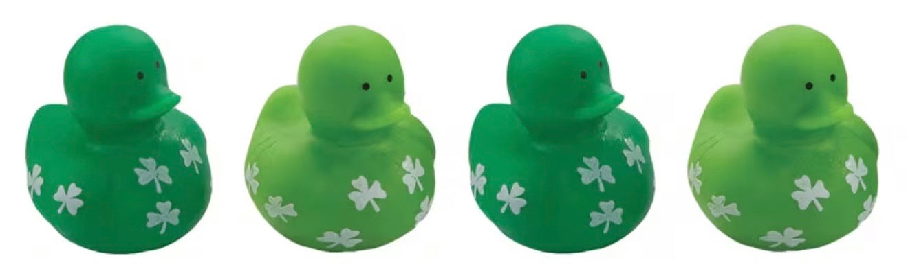 8 pack - Mini shamrock rubber ducks