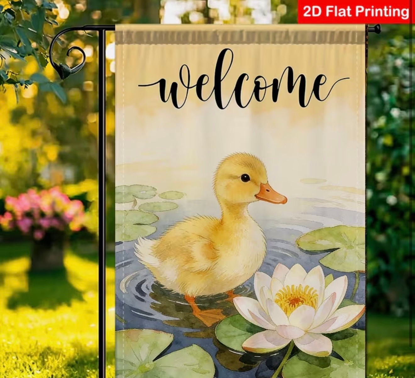 1 piece - Little Yellow duck welcome flag