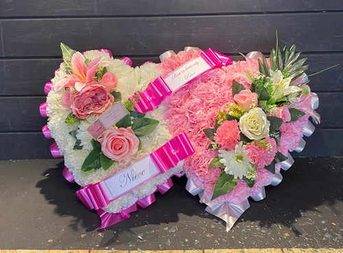 Double Heart Wreath - tribute | Sentiments in Silk