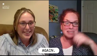 two professionals having a webinar