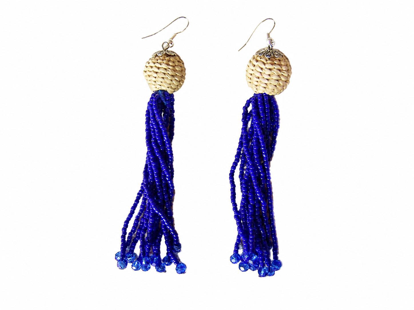 aretes borla bolitas de paja