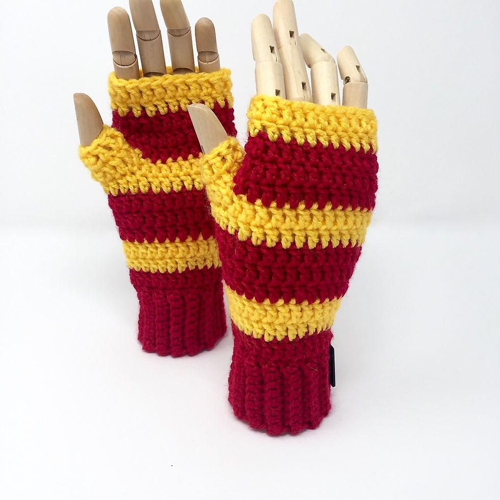 Thumbnail: Magical School mitts || Crochet Pattern