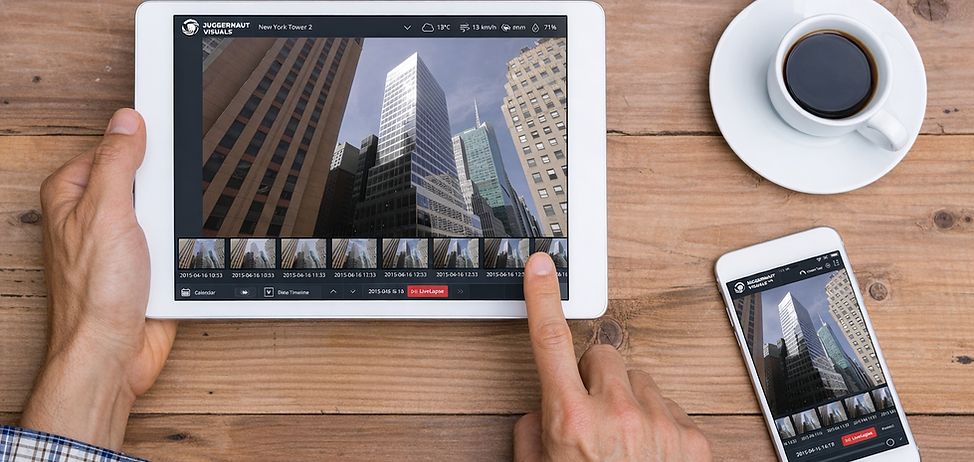 remote site monitoring dashboard for construction project