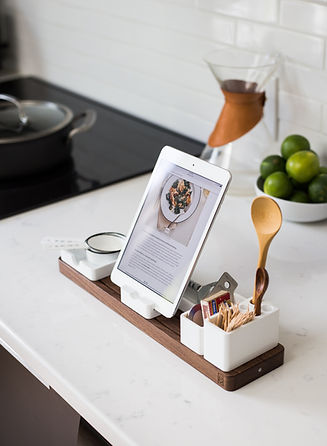 an iPad displaying online diet information on kitchen counter