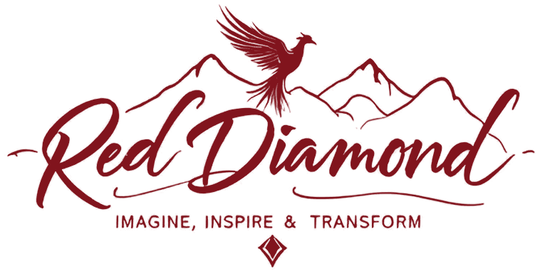 Phoenix Red Diamond logo: a phoenix rising over mountains above the words Red Diamond, Imagine, Inspire and Transform