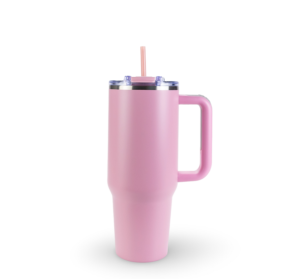 Morning Blush pink 40oz tumbler displayed on a white background