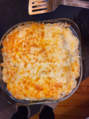 GRATIN DE CHOU-FLEUR, COQUILLETTES & BÉCHAMEL AU PARMESAN